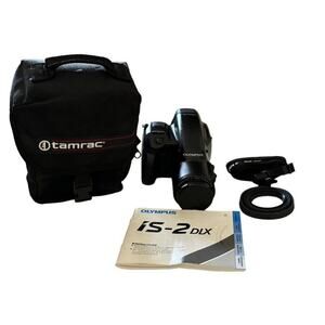 Vintage Olympus IS-2 DLX 35mm Film Camera w/ 35-135mm Zoom Lens Tarmac Case